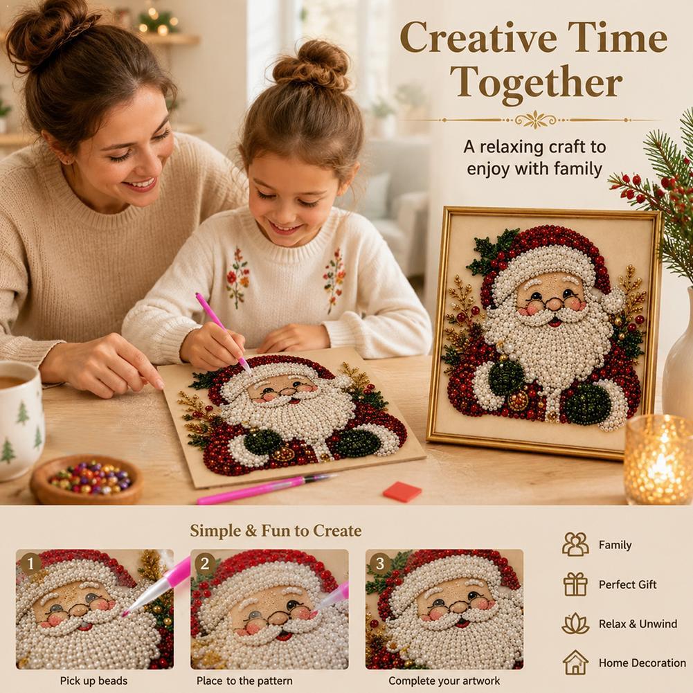 Art Craft Gifts For Adults - Christmas Santa Claus Pearl Art DIY
