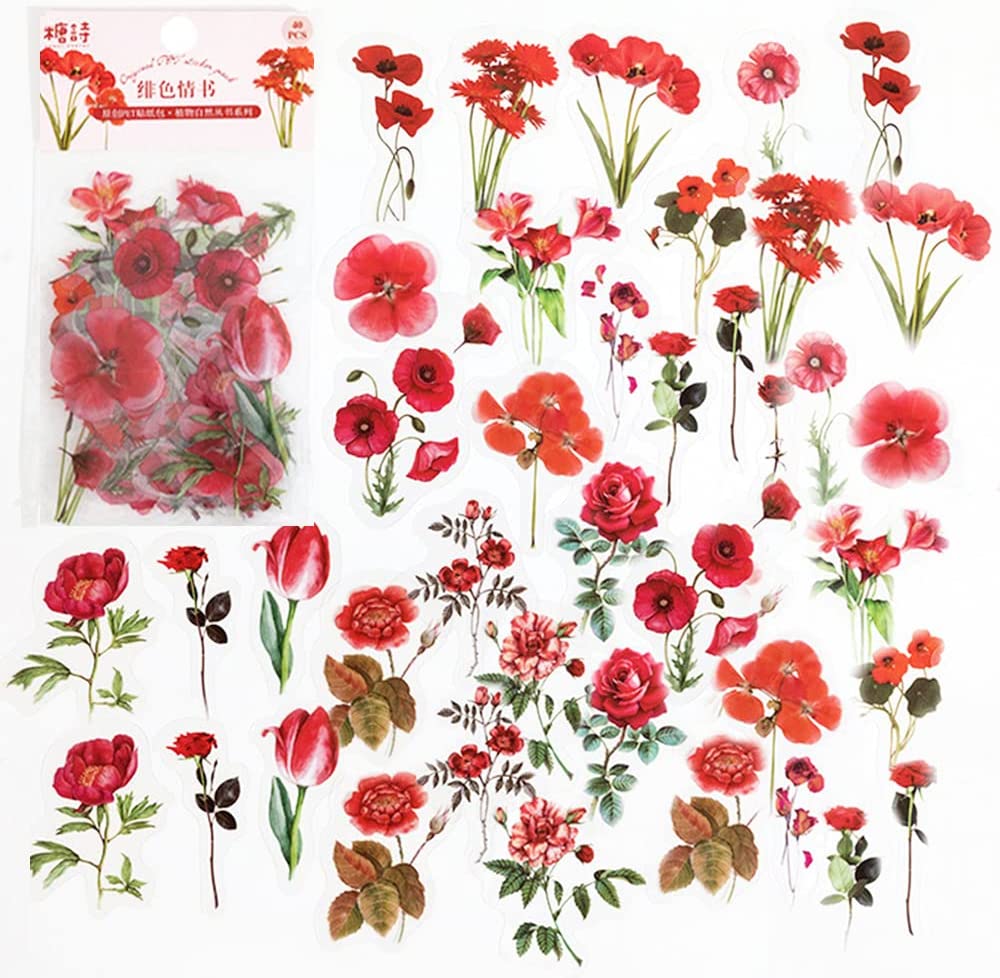Art And Craft Photos - 40 Pcs Scrapbook Stickers PET Transparent