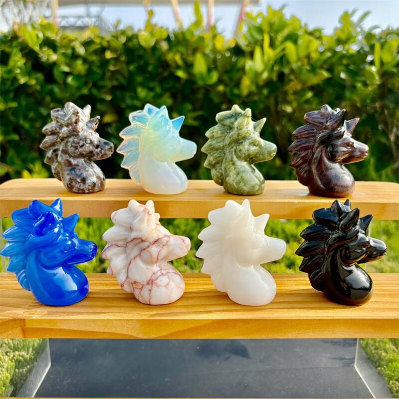 Art Craft Unicorn - 6CM Natural Crystal Quartz Unicorn Carving