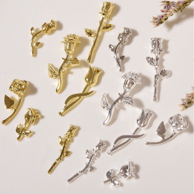 Art Craft Rose - 10Pcs 3D Rose Nail Art Ornament