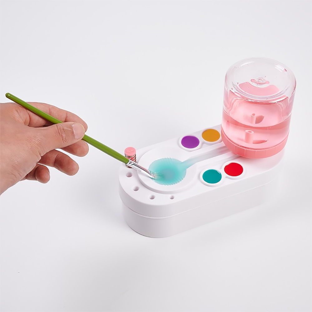 Gouache Paint Set - Paint Brush Cleaner With Drain Button