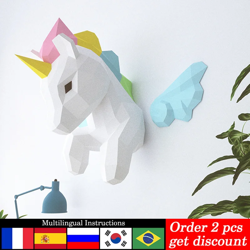 Art Craft Unicorn - Rainbow Unicorn Animal Wall Decor Home