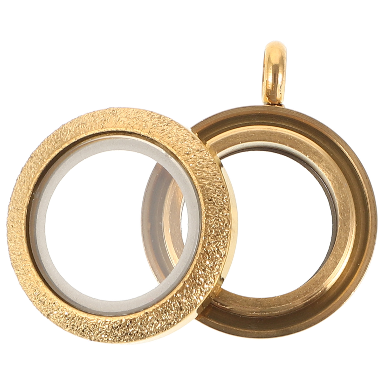 Art And Craft Photos - Floating Round Stainless Steel Locket Pendant