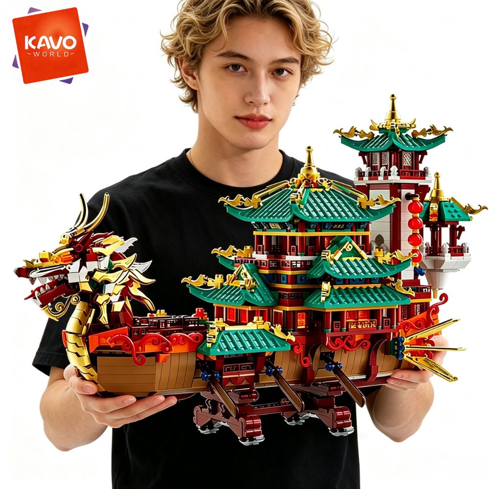Exhibition Of Art And Craft - KAVOWORLD 2453pcs Dragon Boat Building Blocks