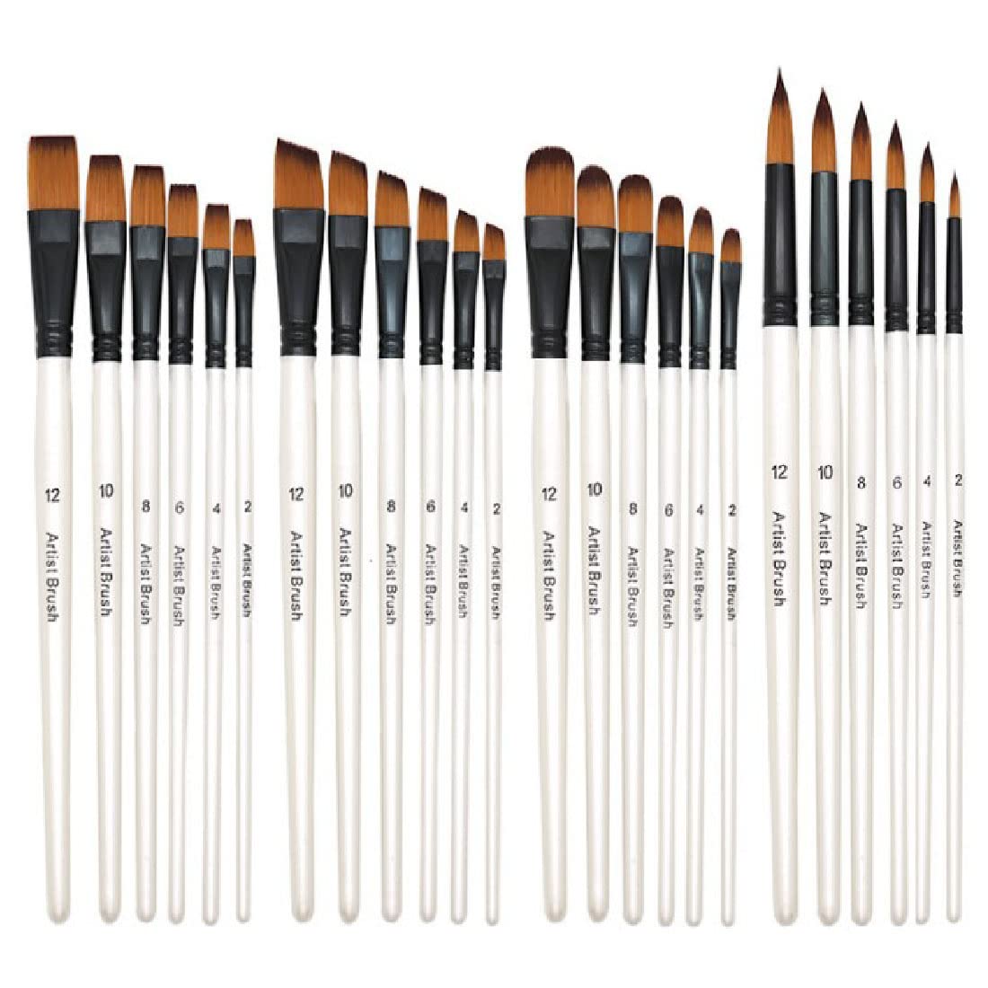 Gouache Paint Set - BOMEIJIA Paint Brushes Set Round Flat