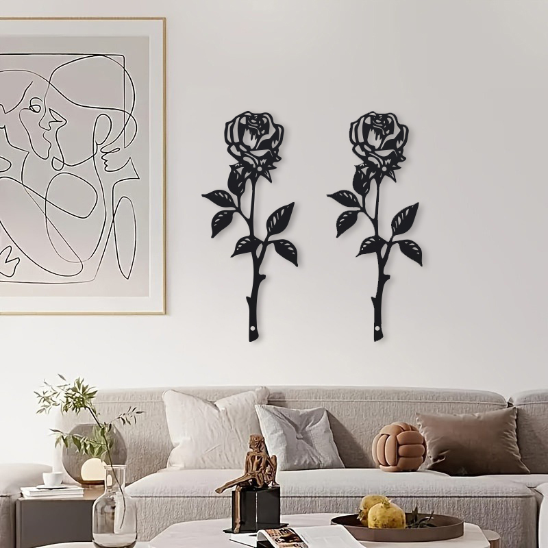 Art Craft Rose - 1pc Metal Art Deco Rose Wall