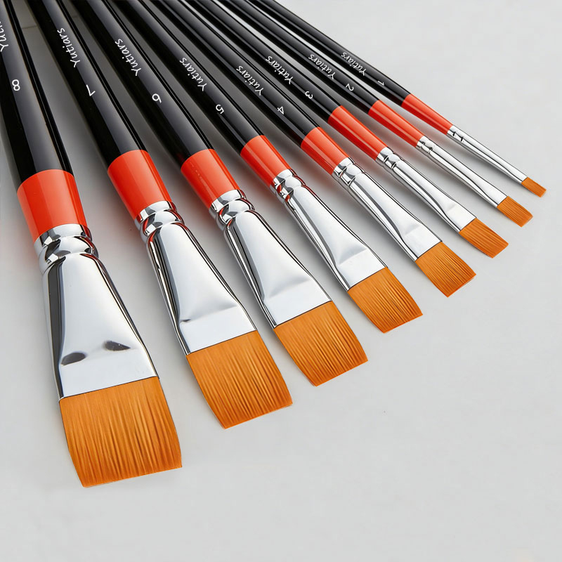 Gouache Paint Set - 1Pc Artist Flat Paint Brushes Nylon