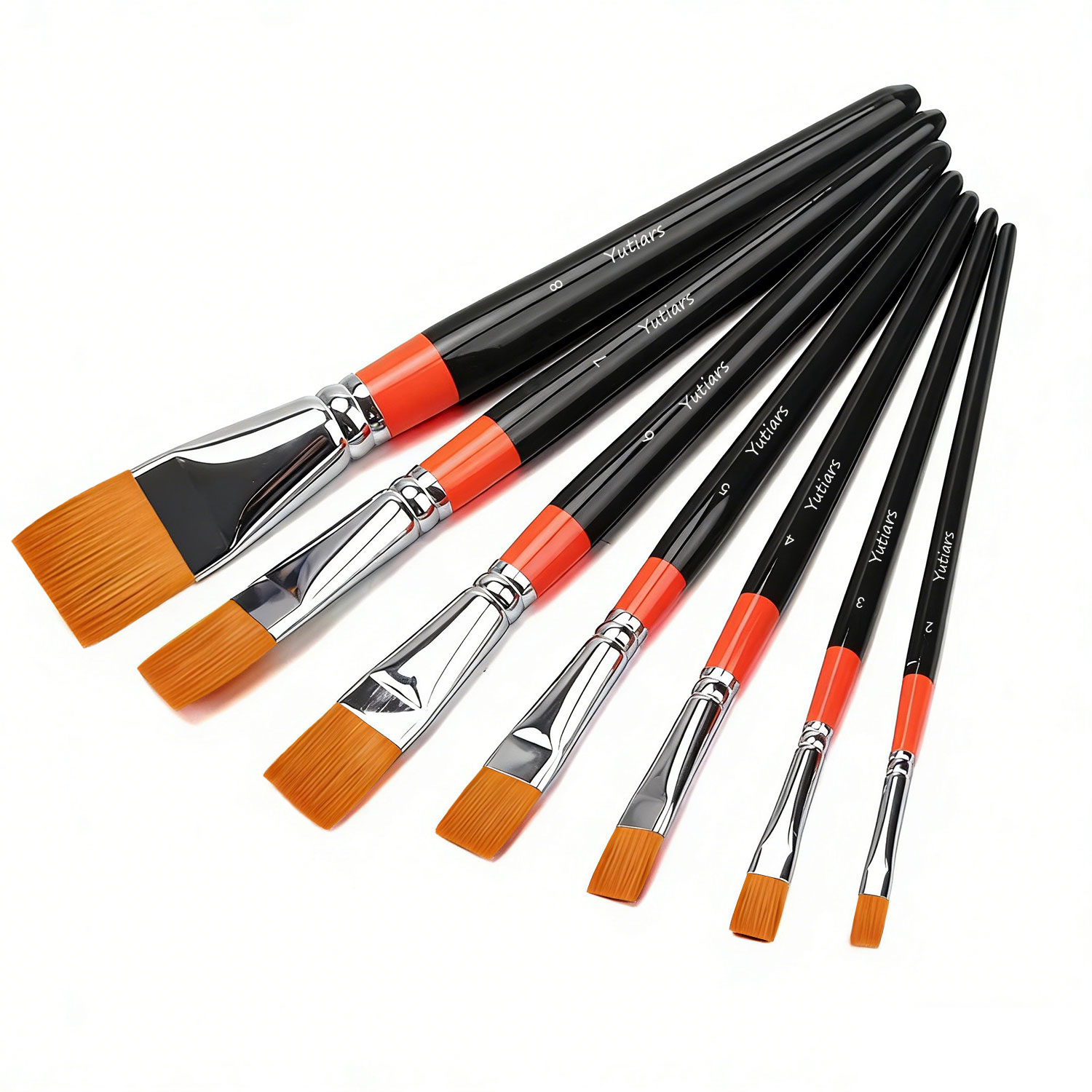 Gouache Paint Set - 8Pcs Professional Flat Artist Paint Brushes