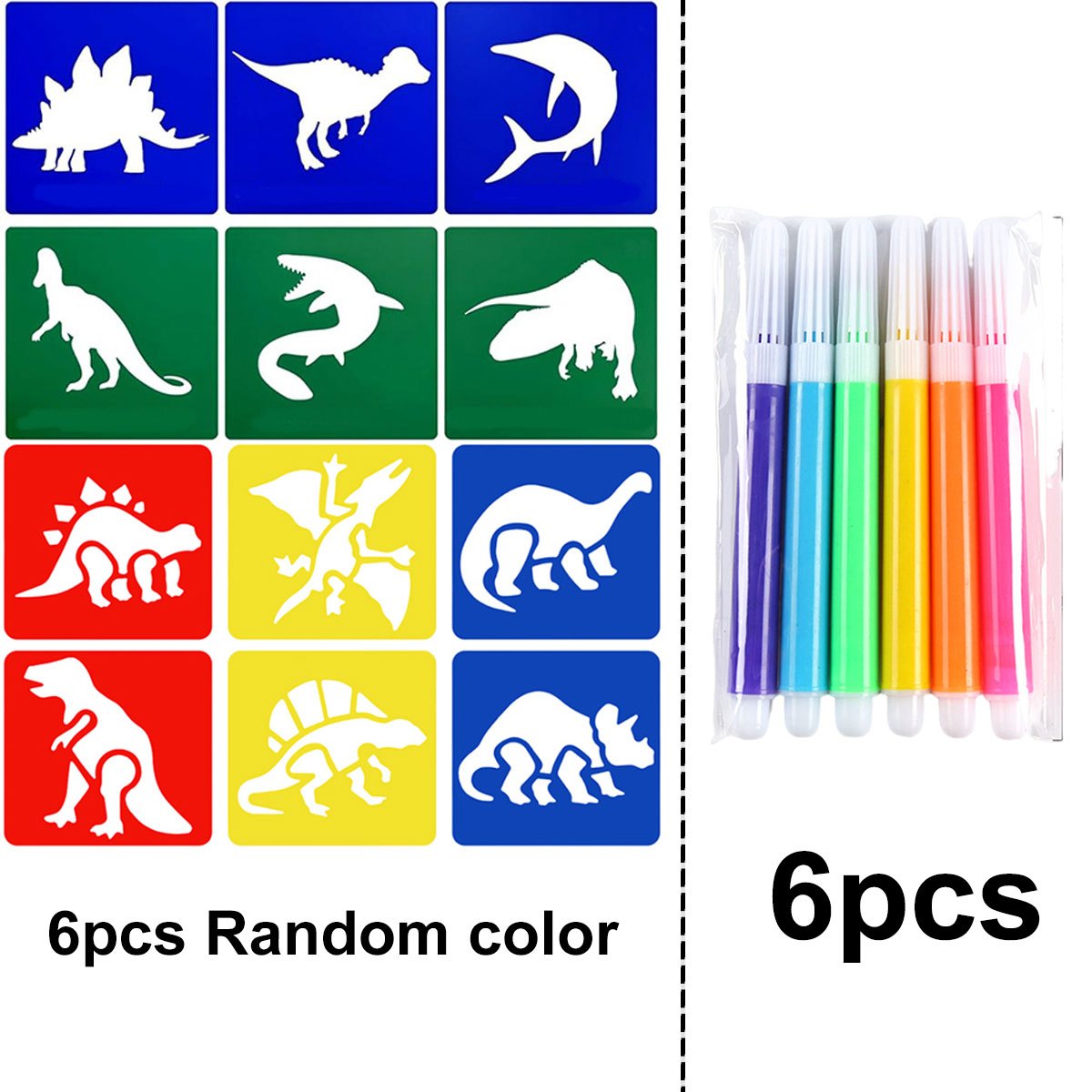 6Pcs Dinosaur Painting Stencil - огляд і ціна Art Craft Dinosaurs