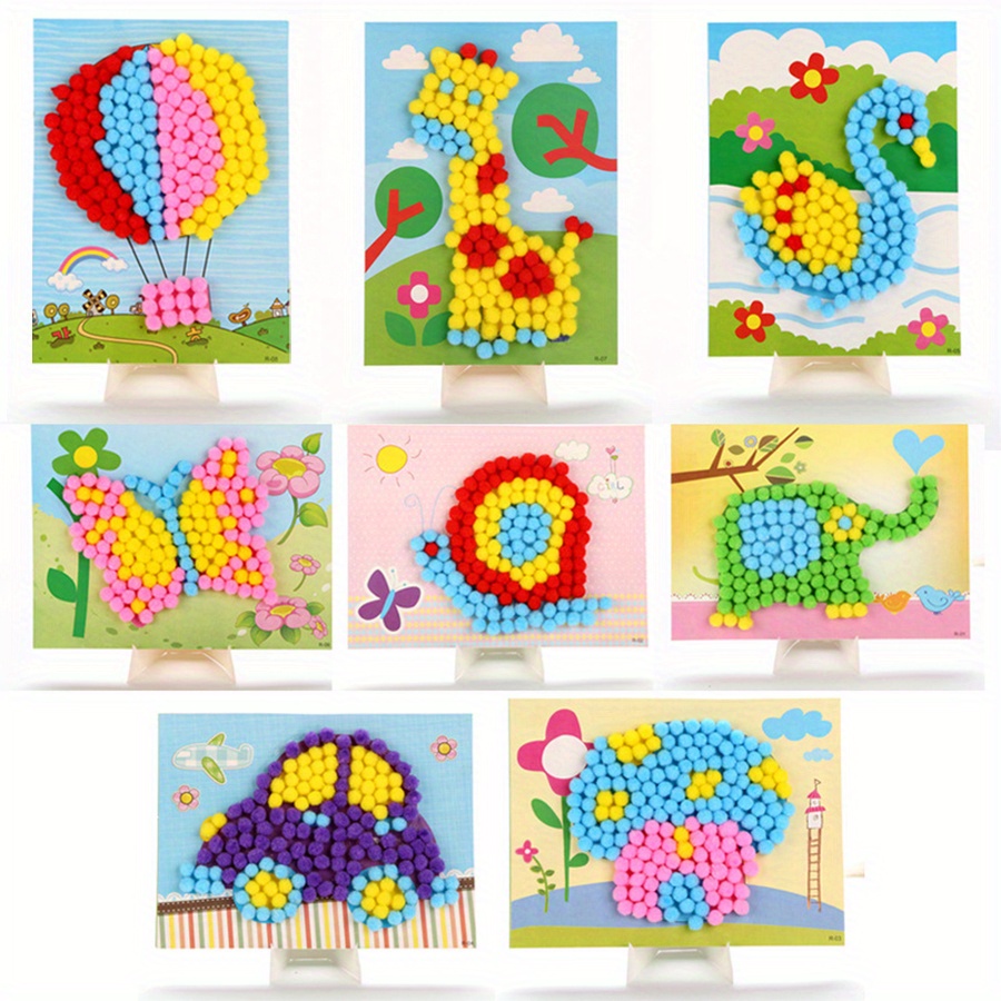2pcs 16x21cm Colorful Pom-Pom  - огляд і ціна Art Craft Painting