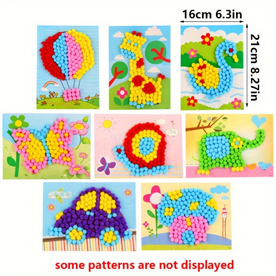 2pcs 16x21cm Colorful Pom-Pom  - огляд і ціна Art Craft Painting