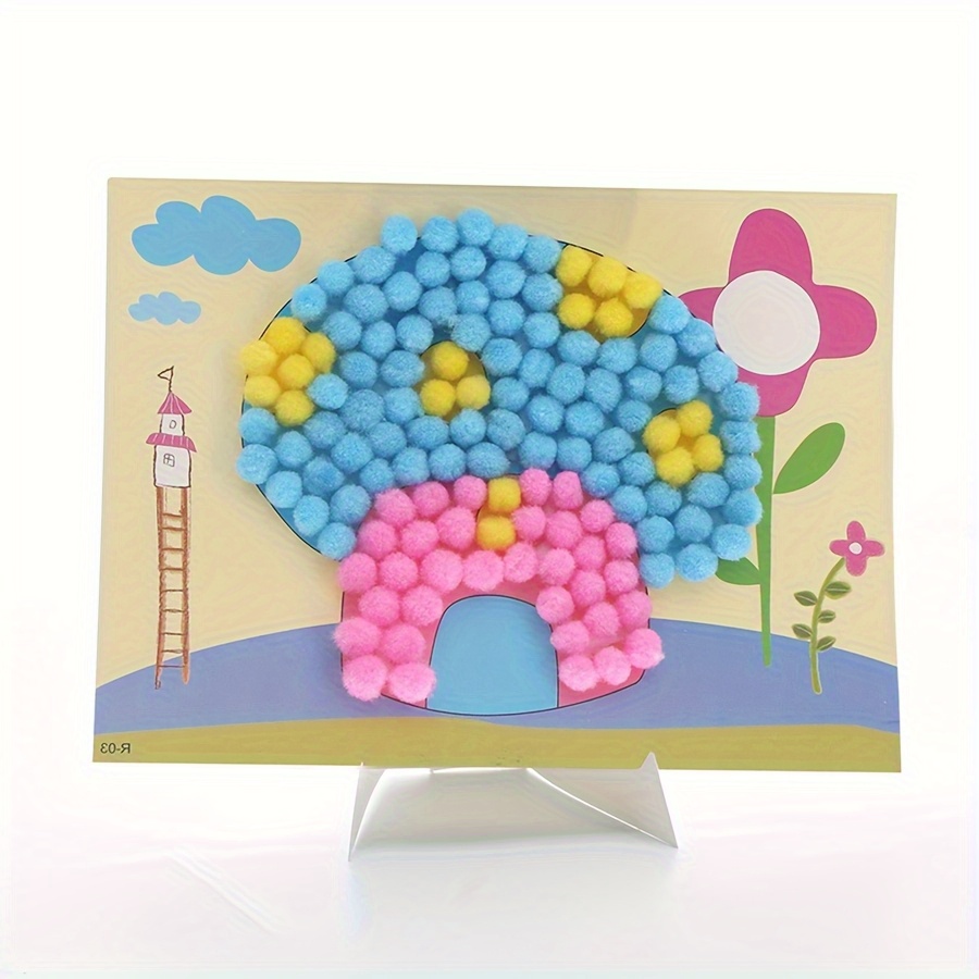 2pcs 16x21cm Colorful Pom-Pom  - огляд і ціна Art Craft Painting