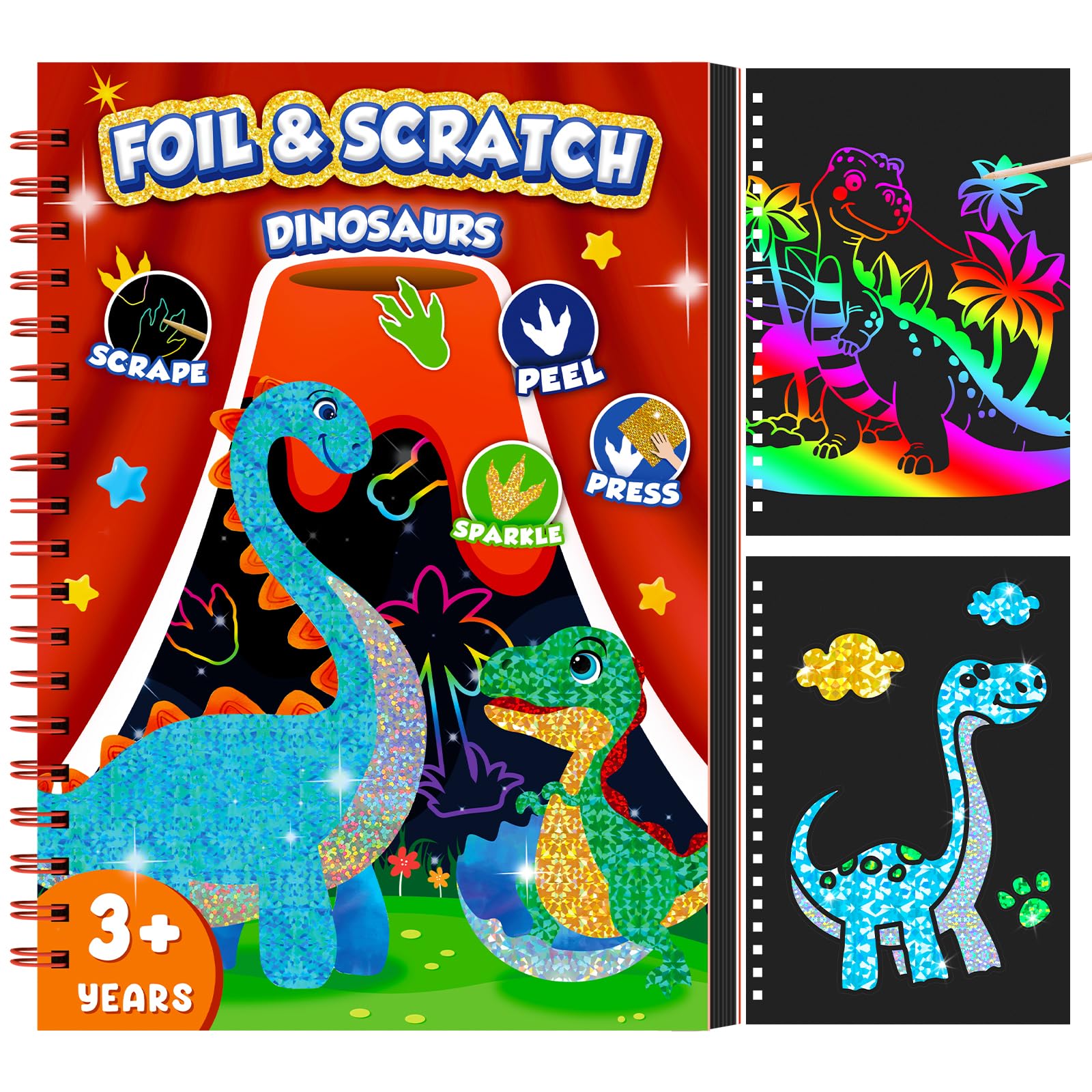 Dinosaur Scratch Art Book for  - огляд і ціна Art Craft Dinosaurs