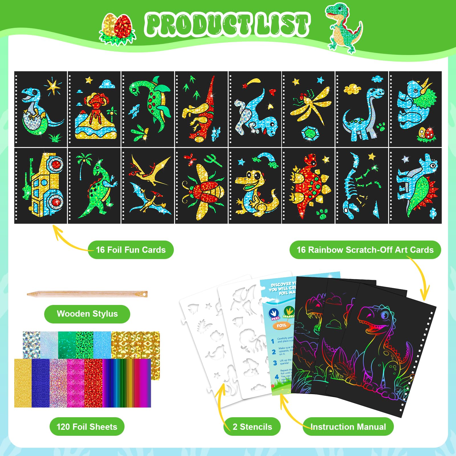 Dinosaur Scratch Art Book for  - огляд і ціна Art Craft Dinosaurs