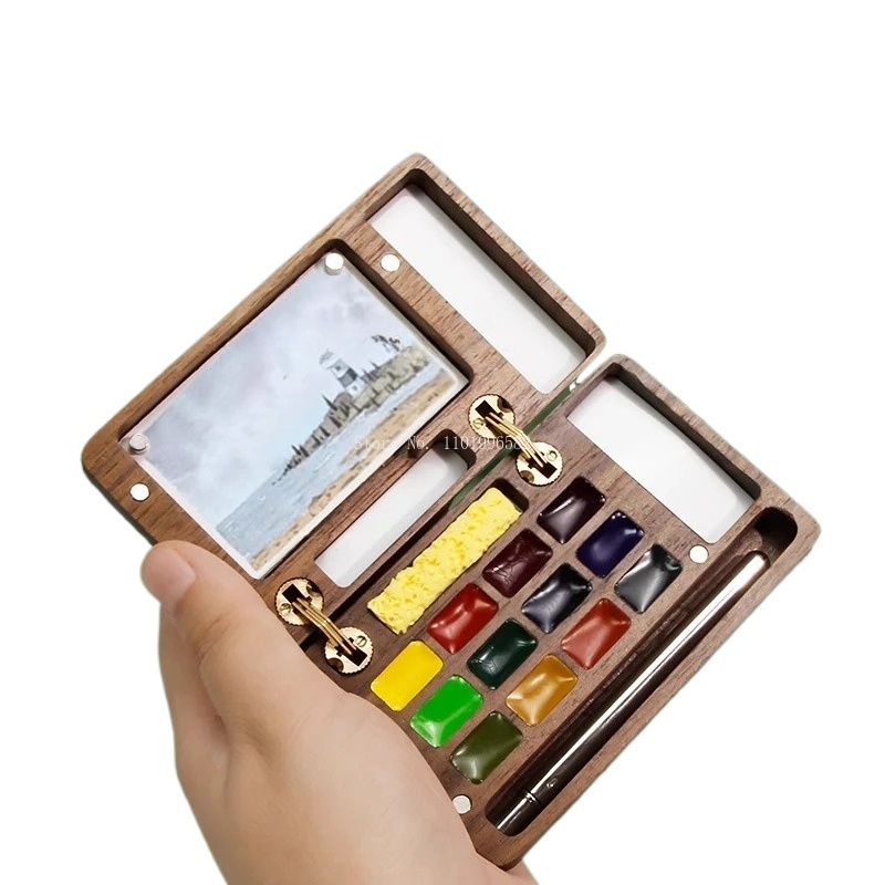 Travel Painting Box Solid Wood - огляд і ціна Gouache Paint Set