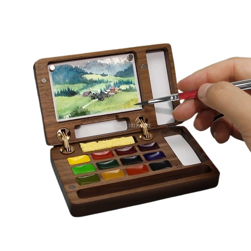 Travel Painting Box Solid Wood - огляд і ціна Gouache Paint Set