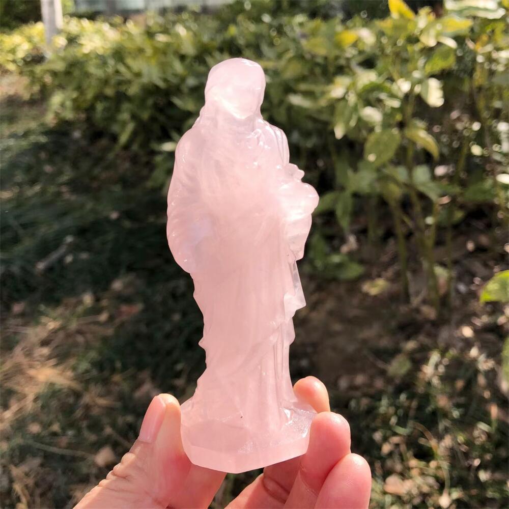 10cm Rose Quartz Jesus Carving - огляд і ціна Art Craft Rose