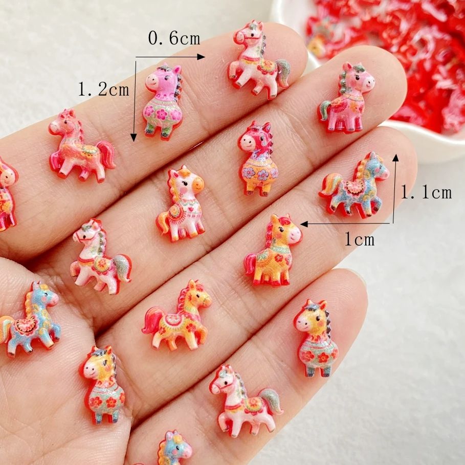 50pcs Resin Cute Mini Red Anim - огляд і ціна Art Craft Unicorn