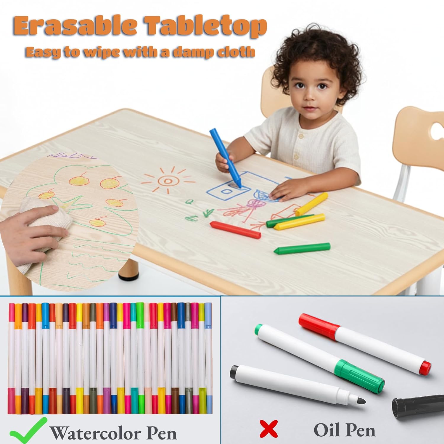 Kids Table and 6 Chairs Set, H - огляд і ціна Art Craft Activities For Preschoolers