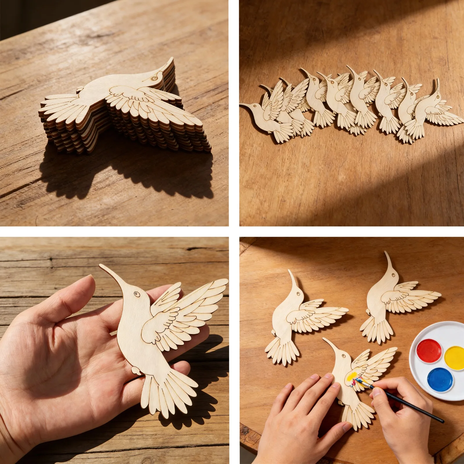 10pcs Unfinished Wood Animal B - огляд і ціна Art Craft Painting