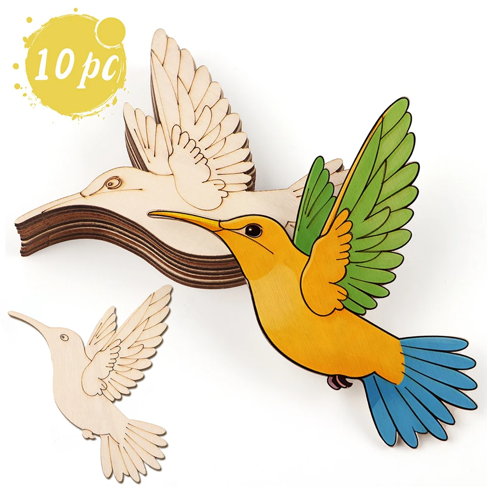 10pcs Unfinished Wood Animal B - огляд і ціна Art Craft Painting