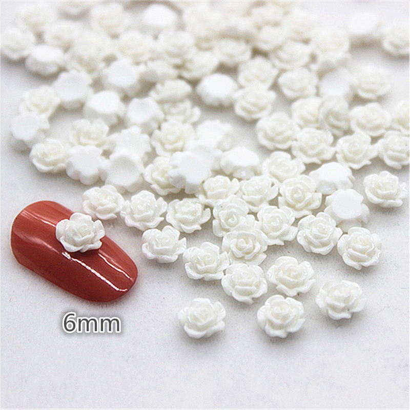 100pcs 6mm Resin Mini Rose Flo - огляд і ціна Art Craft Rose