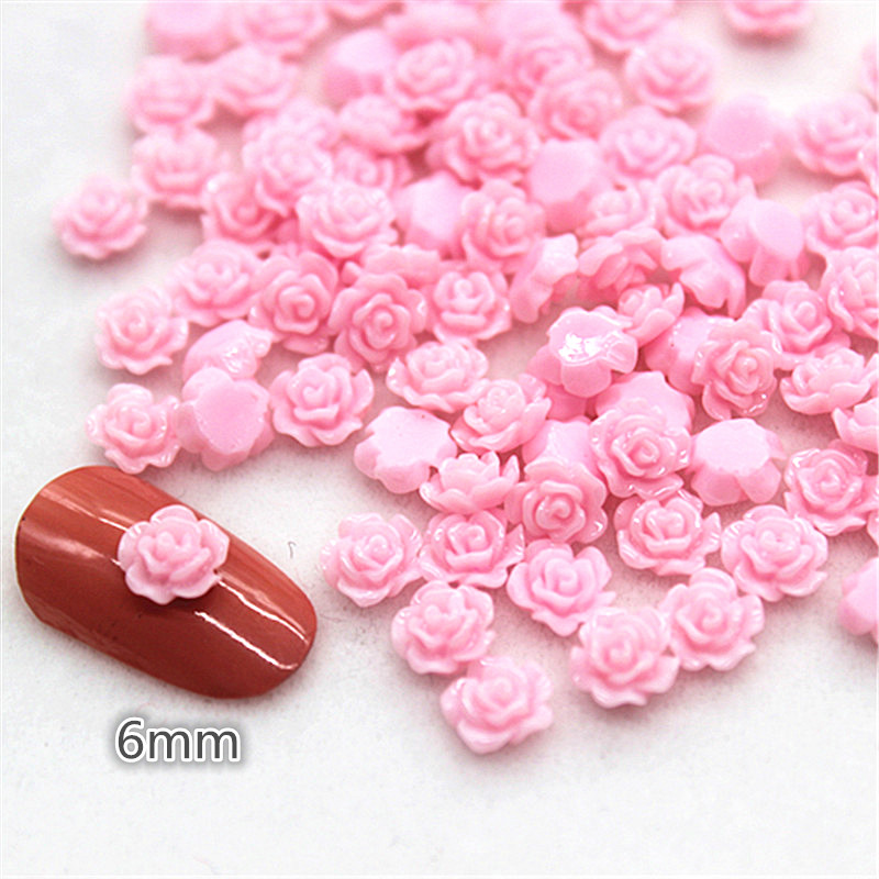 100pcs 6mm Resin Mini Rose Flo - огляд і ціна Art Craft Rose