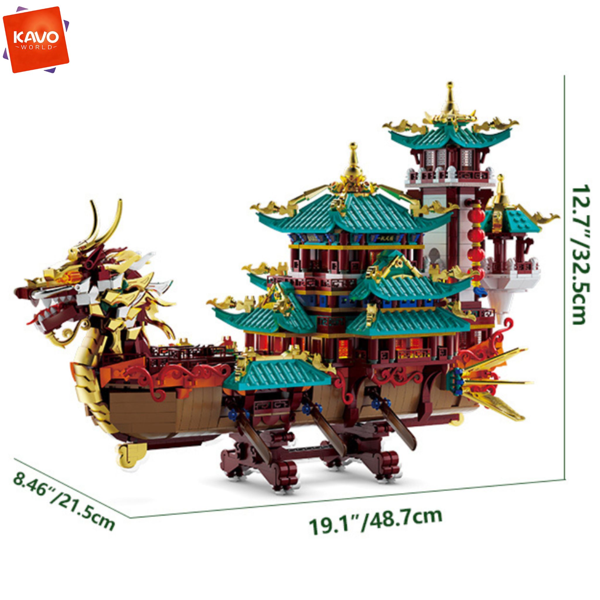 KAVOWORLD 2453pcs Dragon Boat  - огляд і ціна Exhibition Of Art And Craft
