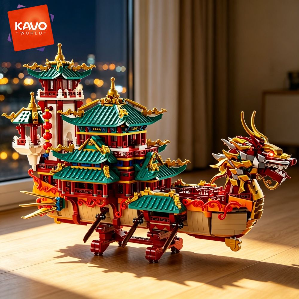 KAVOWORLD 2453pcs Dragon Boat  - огляд і ціна Exhibition Of Art And Craft