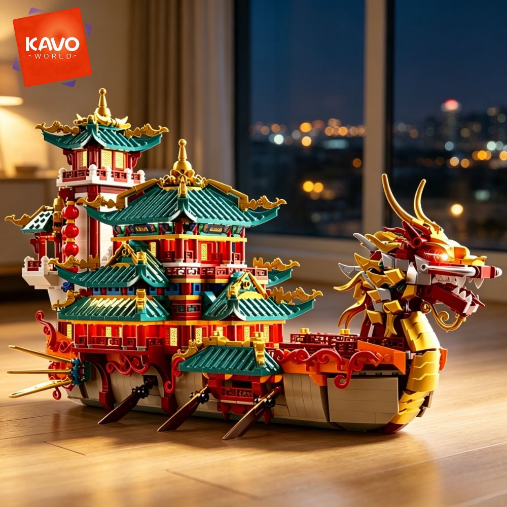 KAVOWORLD 2453pcs Dragon Boat  - огляд і ціна Exhibition Of Art And Craft