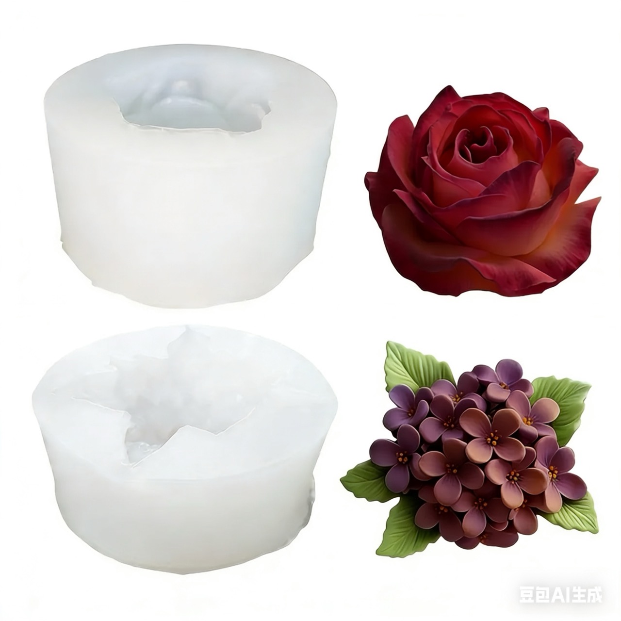 2-Piece 3D Rose and Lilac Sili - огляд і ціна Art Craft Rose