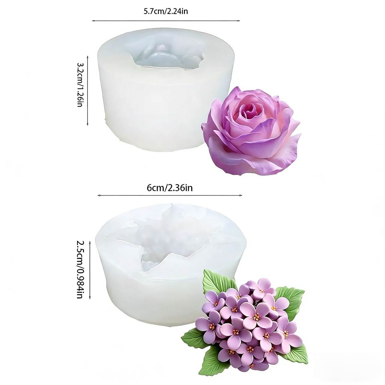 2-Piece 3D Rose and Lilac Sili - огляд і ціна Art Craft Rose