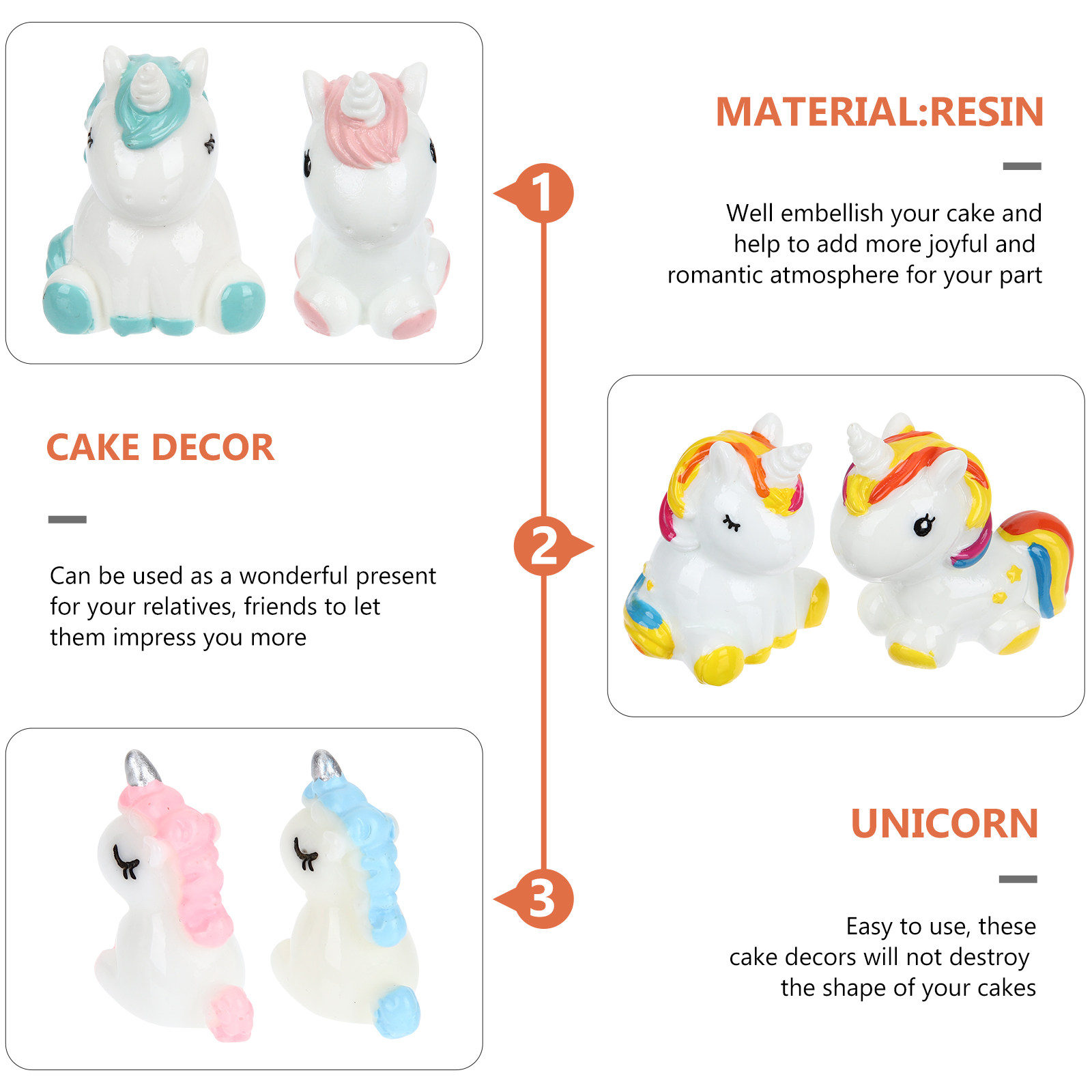 6Pcs Mini Unicorn Resin Crafts - огляд і ціна Art Craft Unicorn
