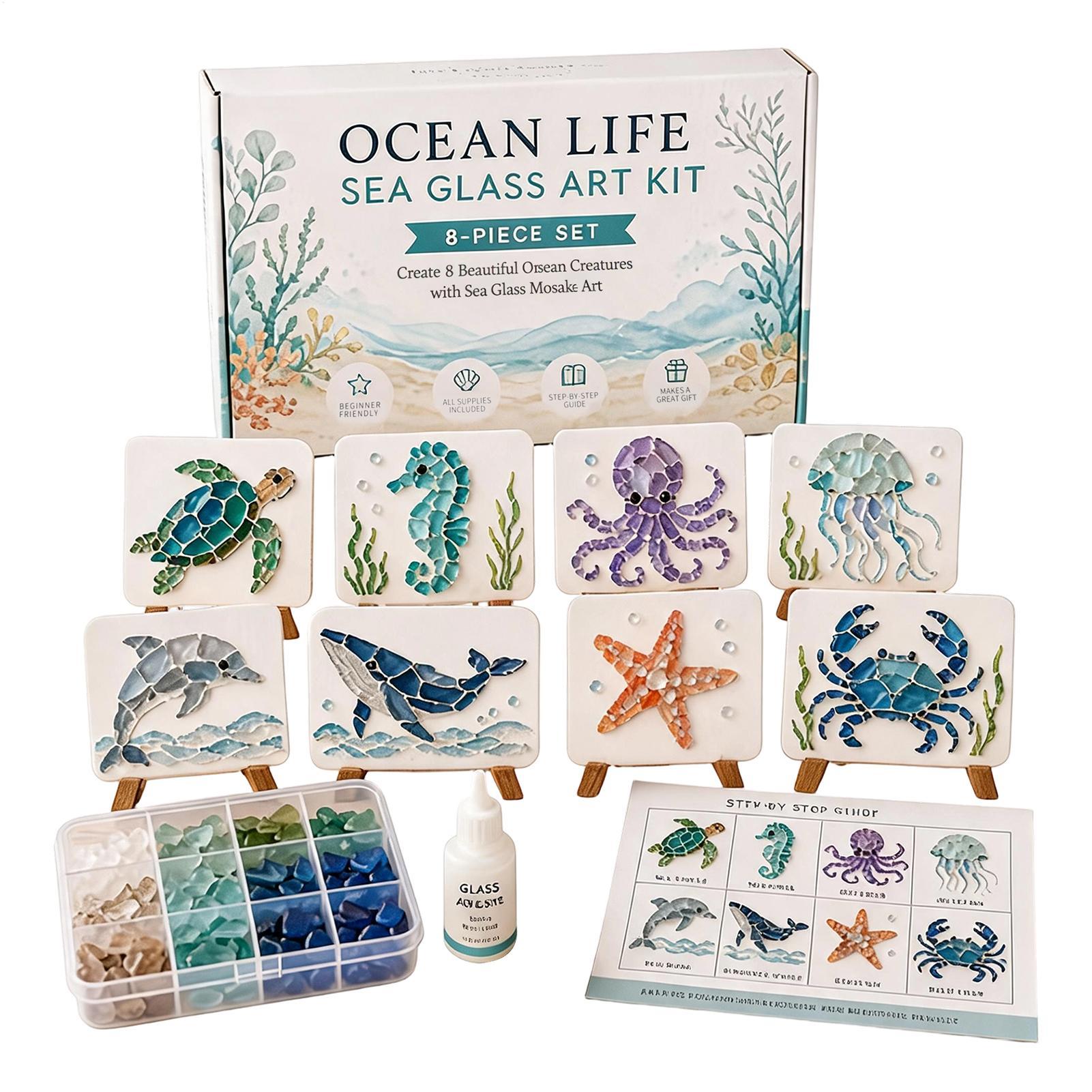1pc Ocean Life Sea Glass Mosai - огляд і ціна Art Craft Gifts For Adults