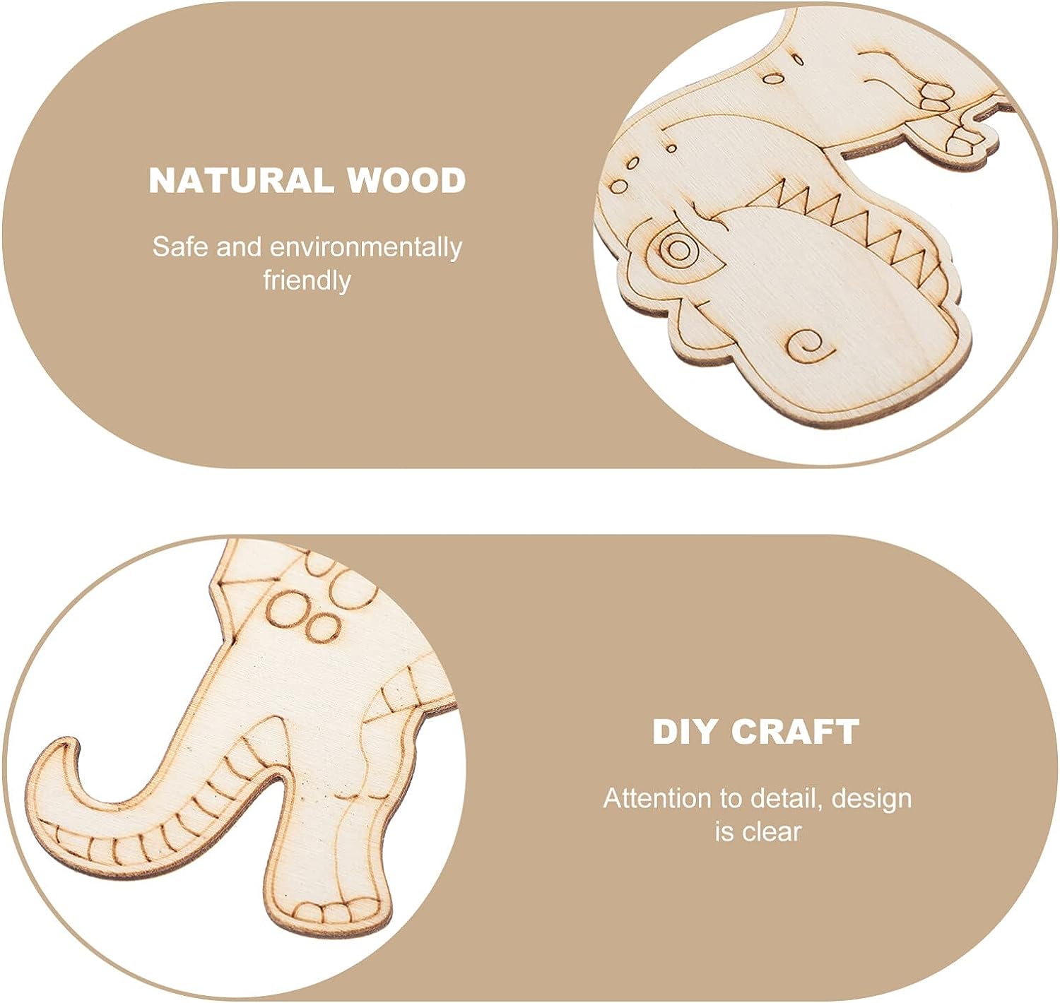 8/24 Pieces Unfinished Wooden  - огляд і ціна Art Craft Dinosaurs