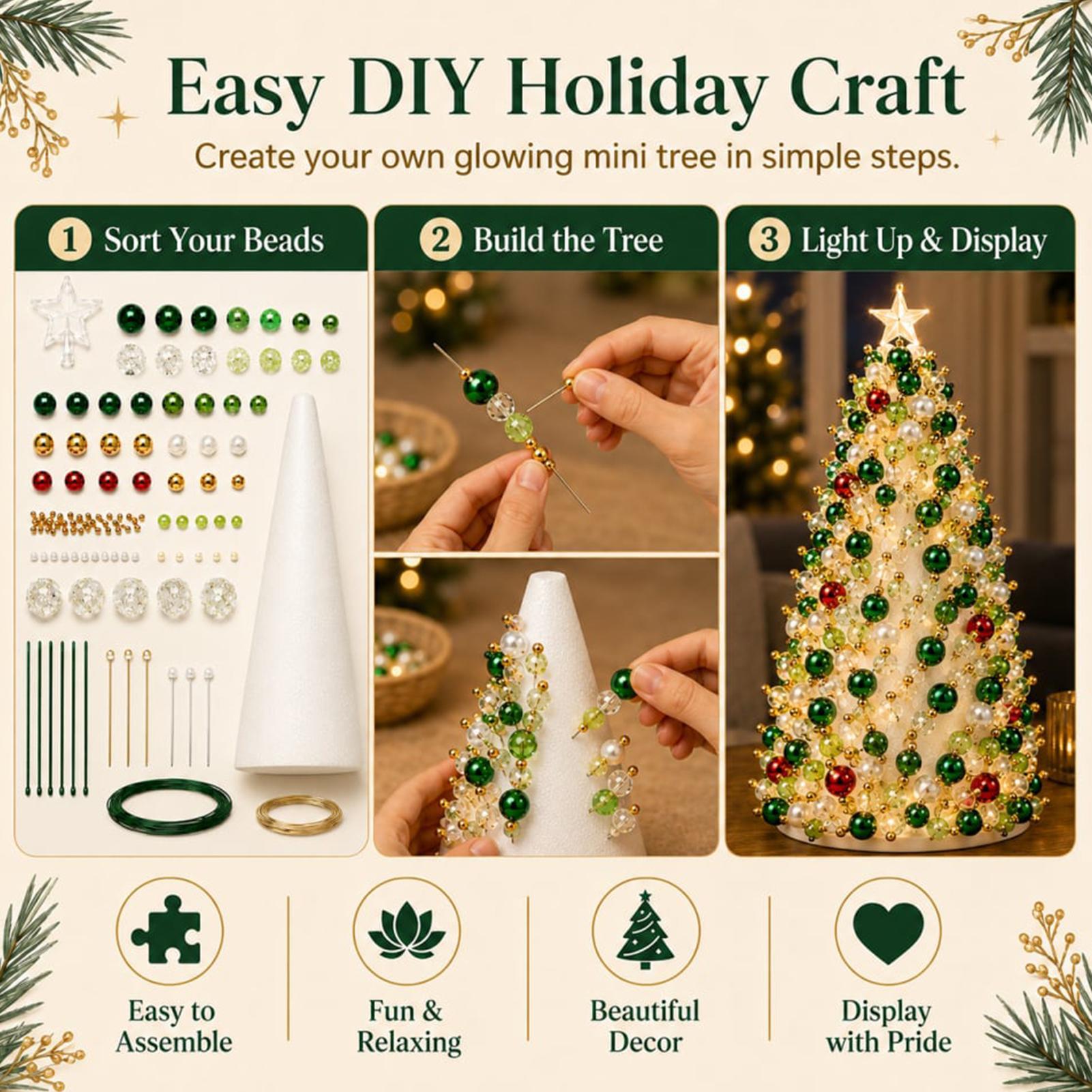 Beaded Christmas Tree Kit DIY  - огляд і ціна Art Craft Tree